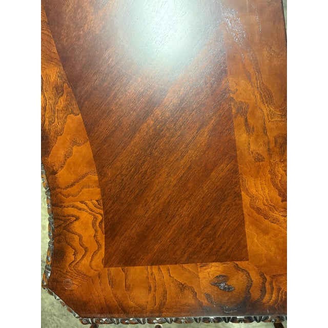 Brown Intricately Carved Solid Mahogany Sofa Table Circa 2000 in Nashville For Sale - Image 8 of 8
