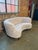 Mid-Century Modern Mid 20th Century Swedish Curved Sofa in New Ivory Curly Upholstery For Sale - Image 3 of 8
