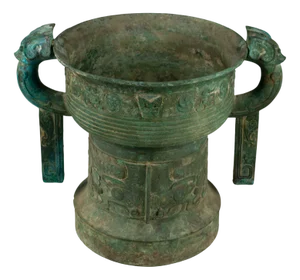 Large Archaic Bronze Gui Vessel with Taotie Beast