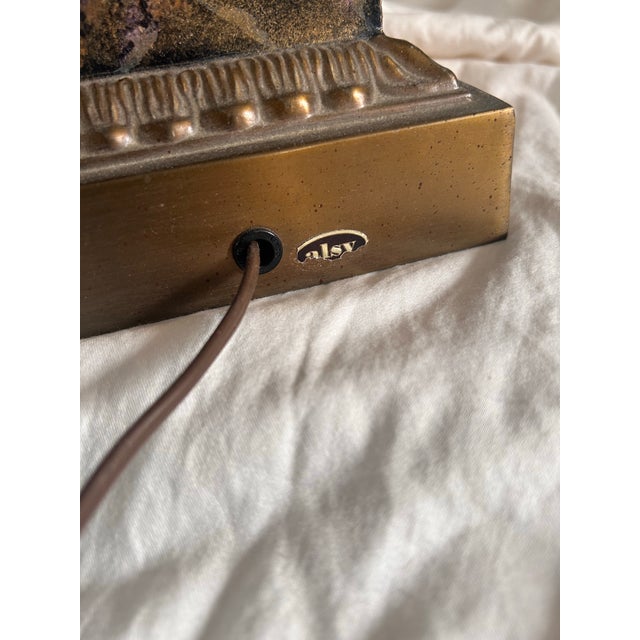 Art Deco Vintage Alsy Neoclassical Style Brass Figure Lamp For Sale - Image 3 of 7
