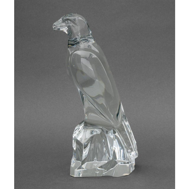 Glass Baccarat Crystal Falcon Sculpture For Sale - Image 7 of 11