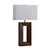 2020s Julie Standing Table Lamp - Dark Walnut Wood Finish, Weathered Brass, White Linen Shade For Sale - Image 5 of 12