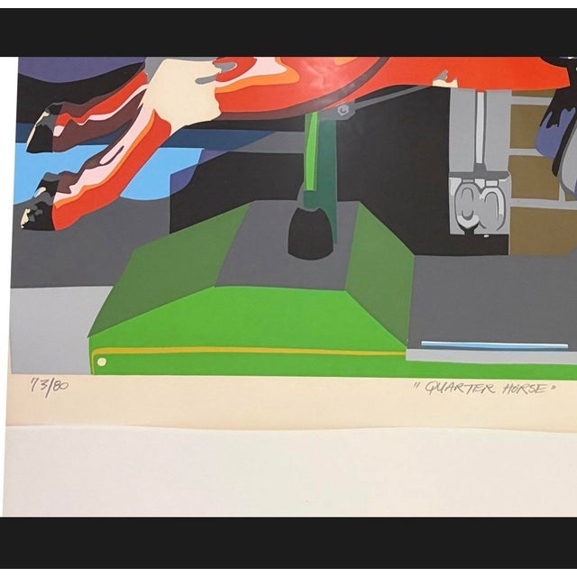1980s Joseph Craig English "Quarter Horse" Signed Serigraph Screenprint Framed 1980 For Sale - Image 5 of 6