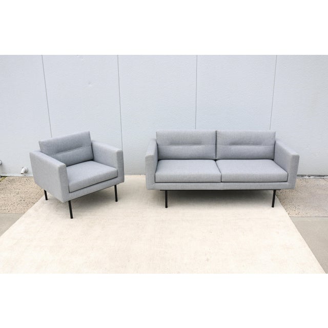 Mid-Century Modern Contemporary Andreu World and Gensler Design Element Sofa and Lounge Chair, Set of 2 For Sale - Image 3 of 18