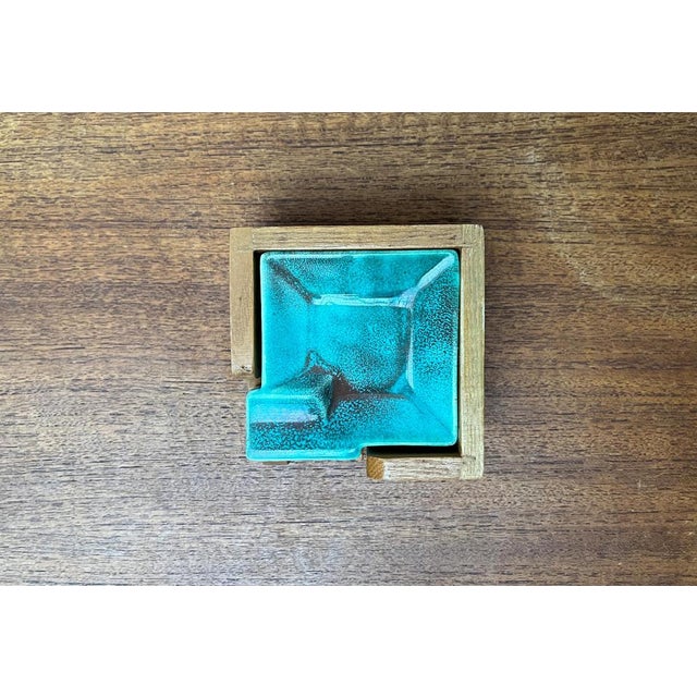 Mid-Century Ceramic Stacking Ashtrays with Wooden Boxes, 1960s, Set of 5 For Sale - Image 12 of 18