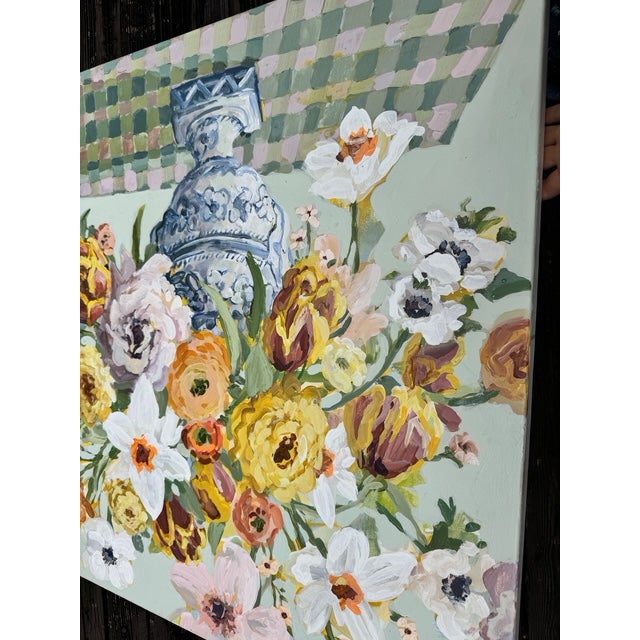 Green Everyday Bouquet Expressionism Acrylic Painting For Sale - Image 8 of 9