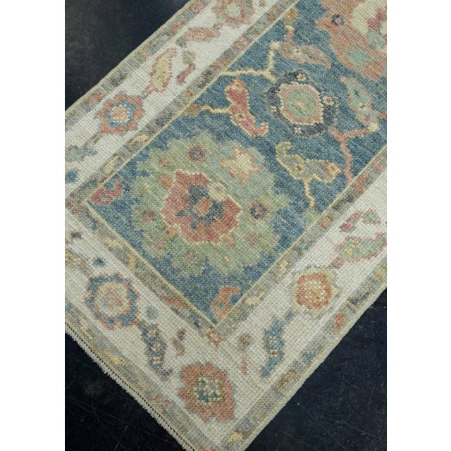 Turkish Turkish Oushak Runner Rug 2'3" x 5'9" #17297 For Sale - Image 3 of 8