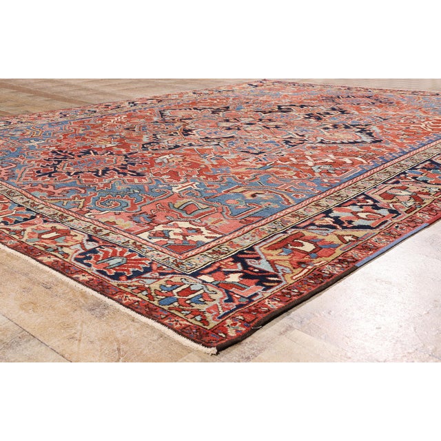 Red Antique Persian Heriz Rug, 09'06 X 12'03 For Sale - Image 8 of 10