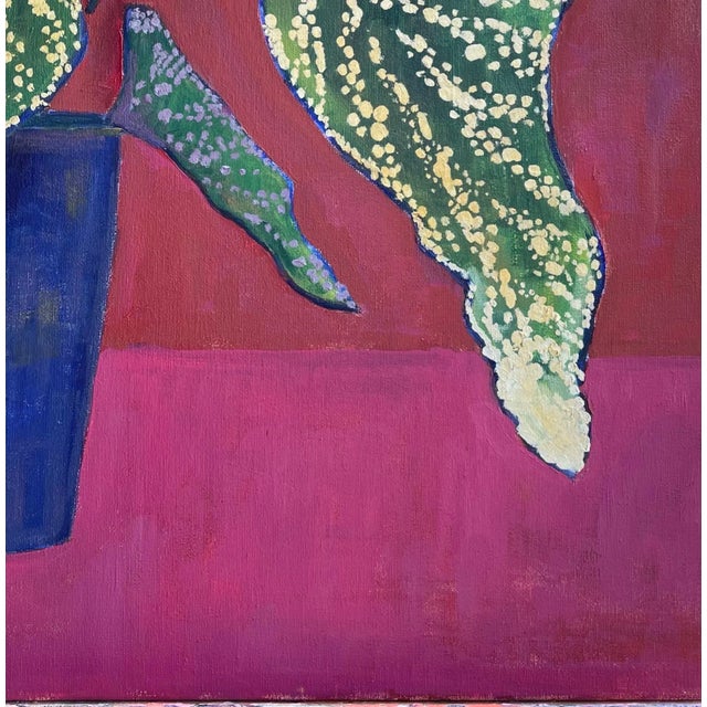 “Begonia Leaves” Abstract Botanical Oil Painting by Nancy M. Vignola - For Sale - Image 4 of 8