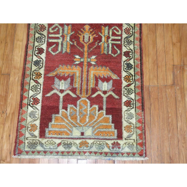 Zabihi Collection Vintage Turkish Anatolian Red Runner For Sale - Image 4 of 6