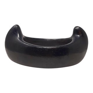 1940s Black Pottery Canoe For Sale