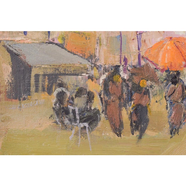 M. Casas, Autumn Market Scene, 1992, Oil on Canvas, Framed For Sale - Image 4 of 15