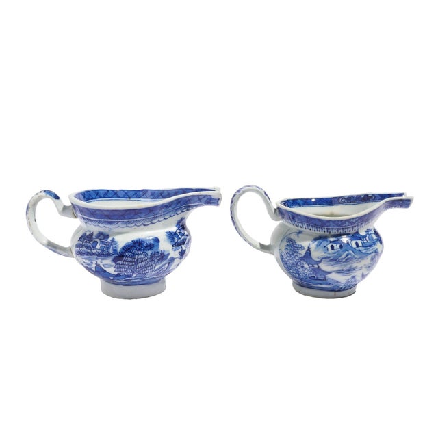 Matched Pair of Chinese Export Porcelain Pig Snout Creamers, C. 1820 For Sale In Chicago - Image 6 of 11