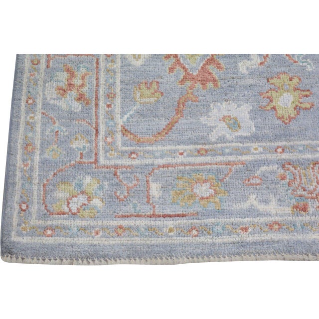 Turkish Oushak Hand Knotted Wool Rug, 4'x6' For Sale - Image 4 of 4
