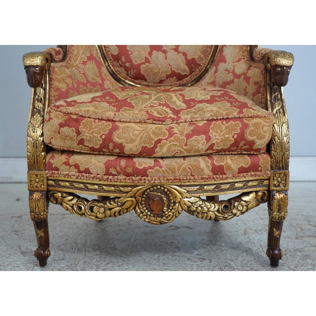 Pair of Louis XV Style Carved Bergere Wing Chairs For Sale - Image 9 of 18
