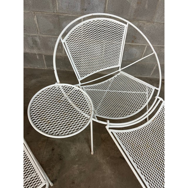 Metal Pair Vintage Maurizio Tempestini for Saulterini “Radar” Lounge Chair With Drink Table., Attributed For Sale - Image 7 of 12