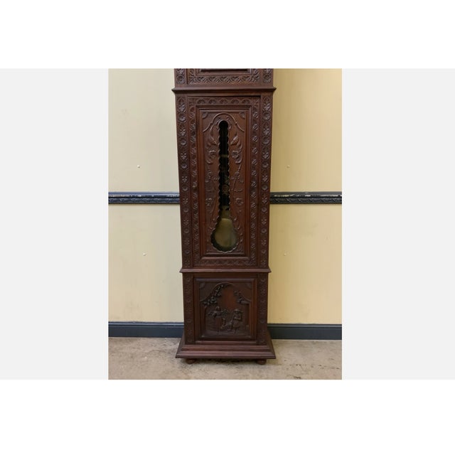 Wood Antique Breton Grandfather Clock, 1880 For Sale - Image 7 of 12