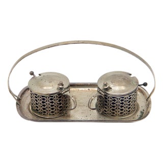 Silver Salt and Pepper Shaker Set, Set of 2 For Sale