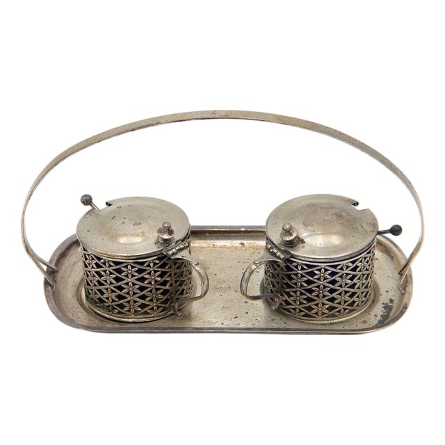 Silver Salt and Pepper Shaker Set, Set of 2 For Sale