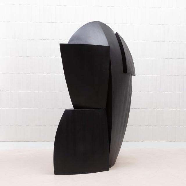 Modern Abstract Sculpture in Black Oak by Patrick Coard Paris For Sale In Los Angeles - Image 6 of 12
