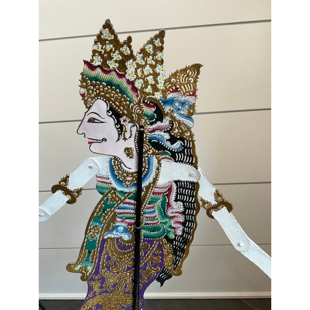 Vintage Indonesian Shadow Puppet For Sale - Image 4 of 5