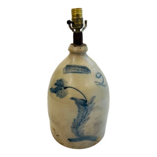 Antique American Stoneware Lamp For Sale