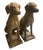 2000 - 2009 Pair of Vintage Weathered Cast Stone Seated Pointer Garden Statues For Sale - Image 5 of 12