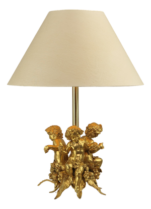 Bronze Bacchus Putti Table Lamp, 1900s