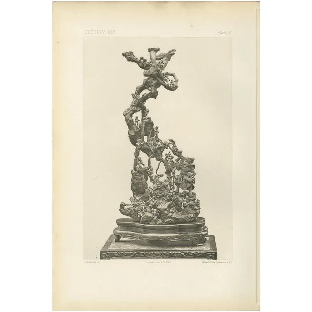 Lemercier, Ornate Japanese Sculpture Depicting Mythological and Folkloric Figures, 1884, Print For Sale - Image 6 of 6
