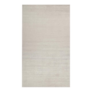2010s Rug & Kilim’s Plain Modern Rug in Solid Silver and Off-White Tone-on-Tone- 11x19 For Sale