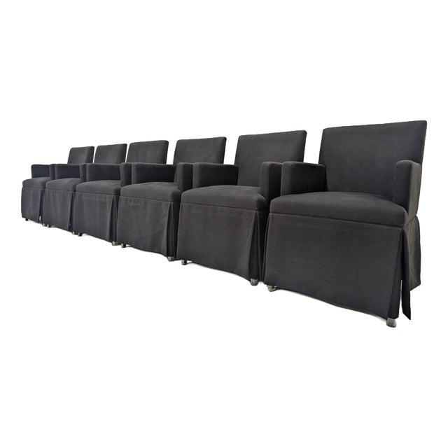 Ellison High-Back Skirted Dining Armchairs, Set of 6 For Sale