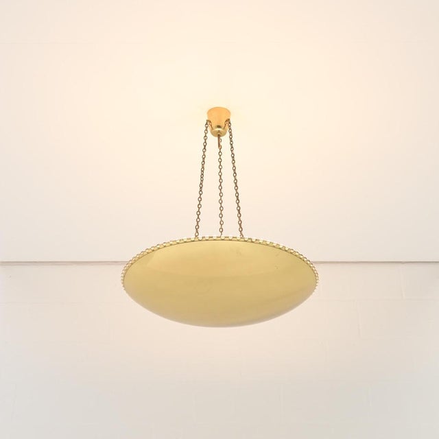Large Uplight Brass Dome Chandelier by J. T. Kalmar, 1955 For Sale - Image 8 of 18