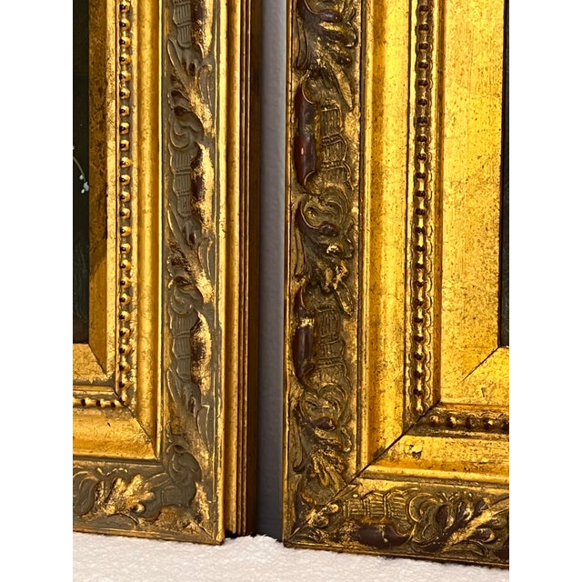 Pair of 20th Century Oil on Board Floral Still Life Paintings in Giltwood Frames For Sale - Image 9 of 12