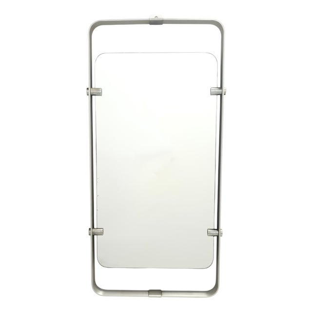 Rectangular Wall Mirror with Silver Glazed Metal Frame, Italy, 1970s For Sale