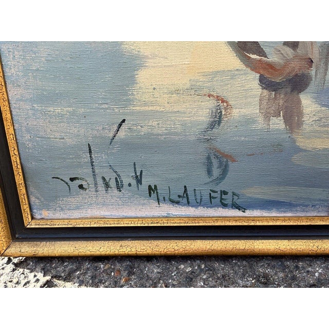 M Laufer, Seascape, Large Oil Painting, Framed For Sale - Image 5 of 8