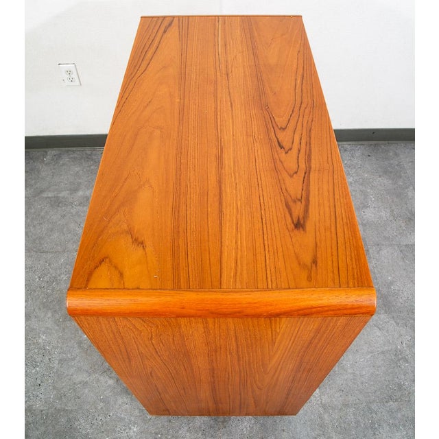 Mid-Century Modern Mid Century Danish Modern Bookshelf Media Cabinet Teak Shelves 2 Doors MCM Shelf For Sale - Image 3 of 12