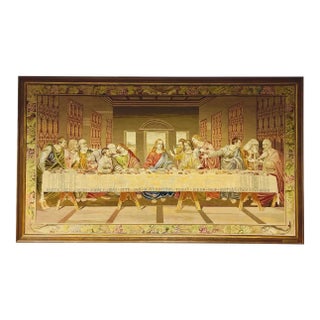 Large Embroidered 19th Century Tapestry After Da Vinci's the Last Supper For Sale