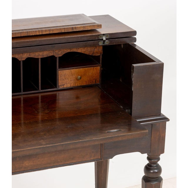 Edwardian Antique Mahogany Spinet Writing Desk, Early 20th Century For Sale In New York - Image 6 of 9