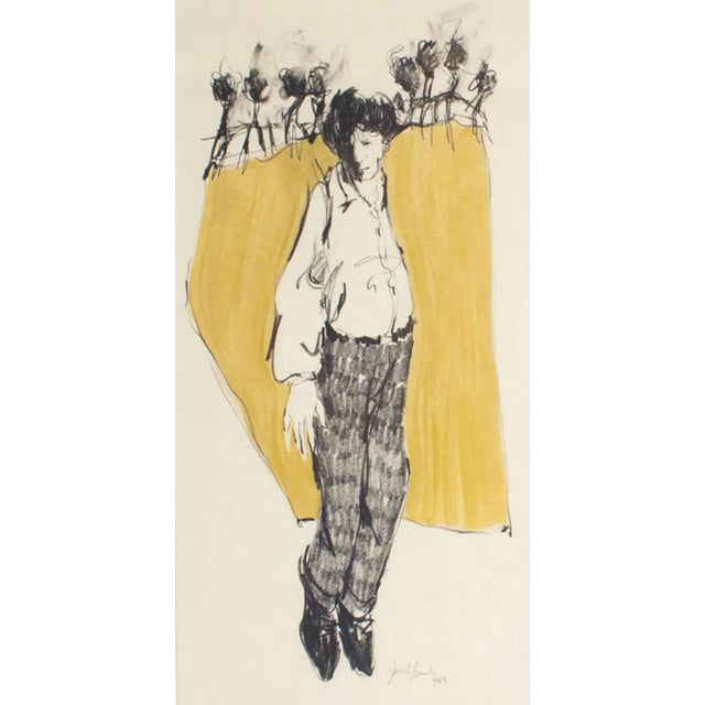 A 1969 charcoal and marker drawing by the American artist James L. Bruch (1942-2023). This abstract work depicts an...