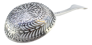 Silver Sprinkling Spoon with Asymmetrical Motifs and Crimped Handle