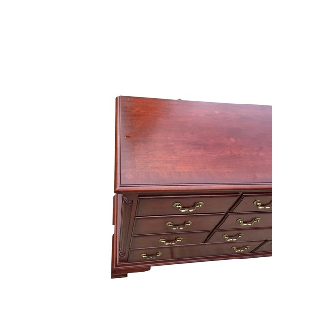 1990s Thomasville Collectors Cherry Dresser Chest of Drawers Chippendale For Sale - Image 16 of 18