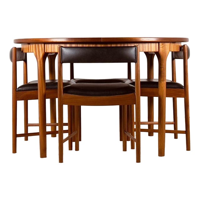 Mid-Century Dunvegan Extendable Teak Dining Table and Chairs by Tom Robertson for McIntosh, Set of 5 For Sale