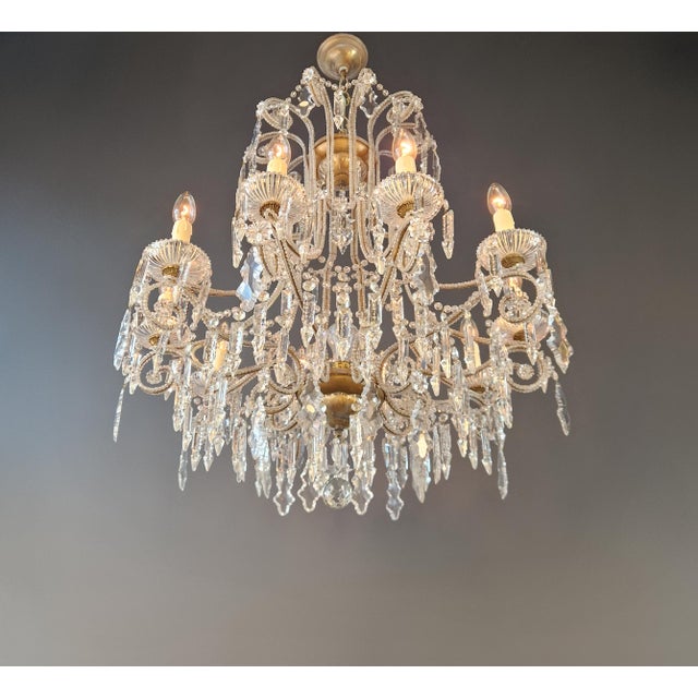 Antique French Crystal Chandelier Directoire Style Louis XVI Influence - Restored For Sale - Image 9 of 12
