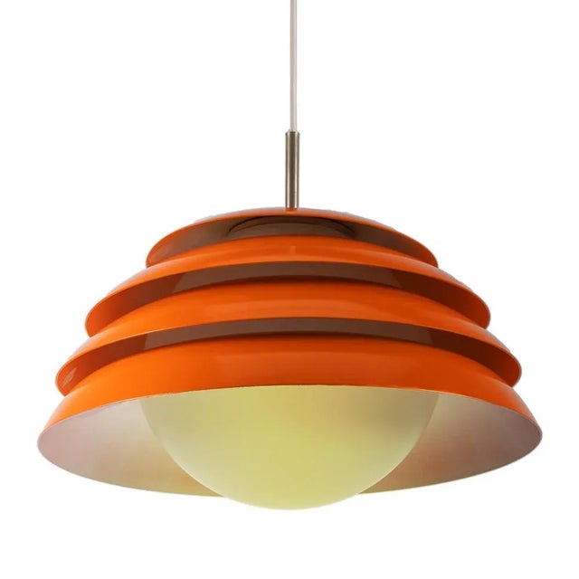 Orange Layered Glass Pendant Lamp, 1970s For Sale - Image 6 of 7