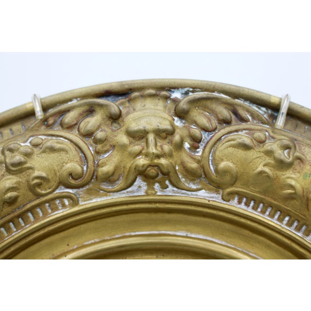 Circa 1870-1900 Porcelain Painted Plaque in Brass Holder, Continental For Sale - Image 4 of 6