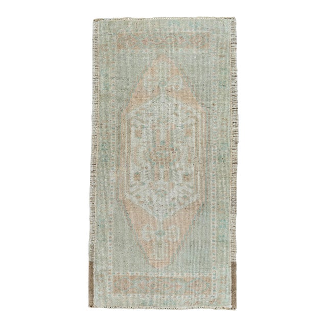 Turkish Mini Rug Oriental Hand Knotted Vintage Rug 1'8" x 3'4" #16877 For Sale