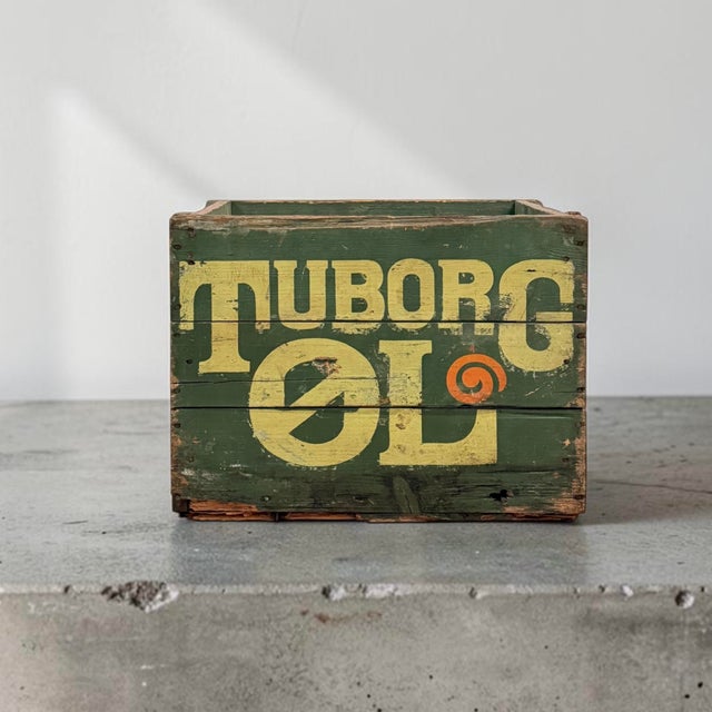 Danish Tuborg Beer Crate in Painted Pine, Denmark, 1950s-1960s For Sale - Image 10 of 10