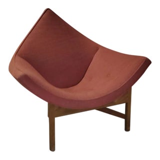 In the Manner of an Adrian Pearsall Coconut Lounge Chair on Walnut Base With Original 1960s VintageUpholstery For Sale