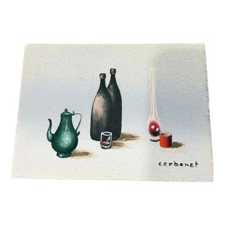 Oil Painting on Board Cerbonet Signed 1950s For Sale