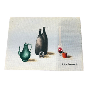 Oil Painting on Board Cerbonet Signed 1950s
